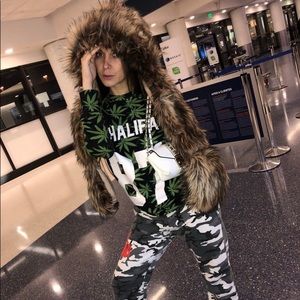 SmartScarf faux fur Hoodie Scarves